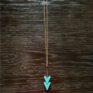 Gold Necklace with Turquoise Pendant